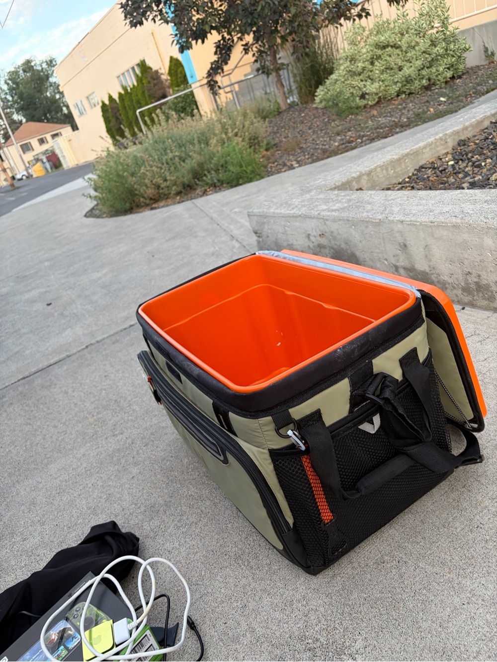 Titan Olive Green and Bright Orange Soft-Sided Cooler Tote 48 can Arctic cooler